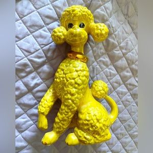 Vintage yellow poodle statue figurine 1950s